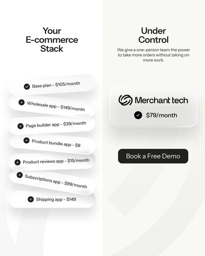Your e-commerce stack vs. Merchant Tech