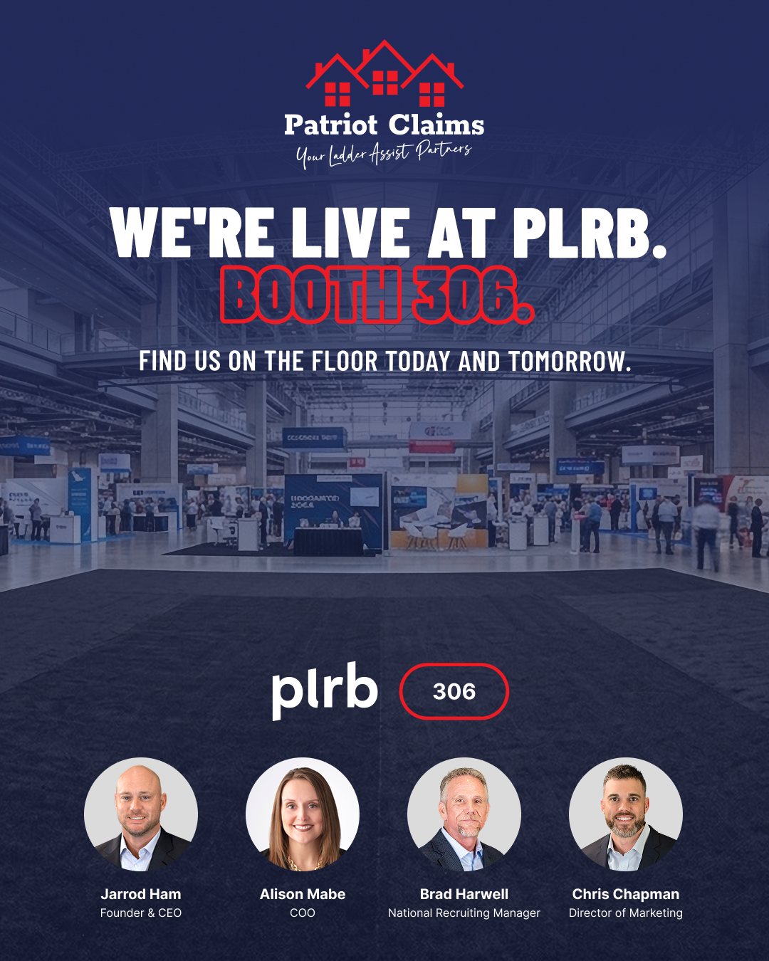 Social post: We're live at PLRB, with the team who'll be at the booth